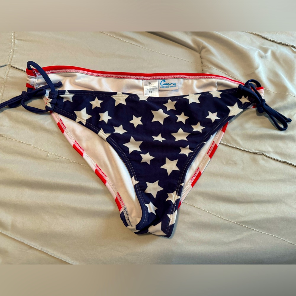 California Waves American Flag Bikini Bottoms